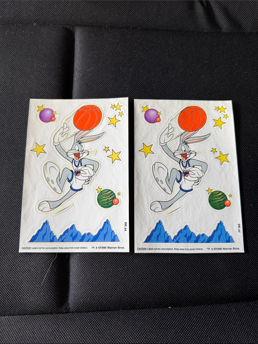 Vintage Warner Bros. Bugs Bunny Sticker Sheets with Basketball 1996